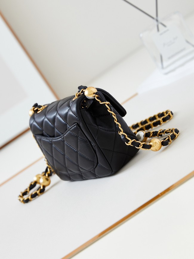 CHANEL 24B MINI FLAP BAG AS4946 black