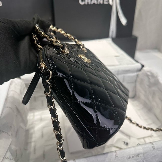 CHANEL SMALL SHOPPING BAG Patent leather AS5130 black