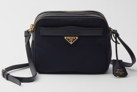 Prada Re-Edition 1978 Re-Nylon and Saffiano leather mini shoulder bag 1BH218 Navy