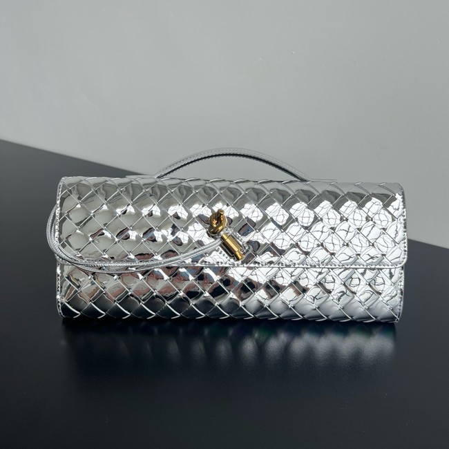 Bottega Veneta Long Clutch Andiamo With Handle 741511 Silver