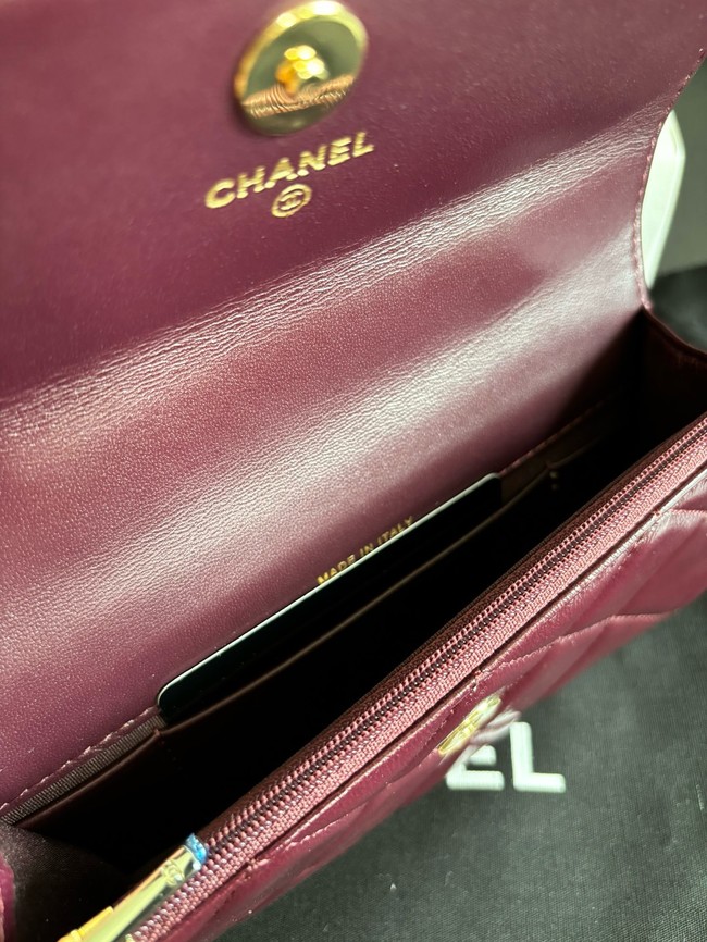 CHANEL CLUTCH WITH CHAIN AP3954 Burgundy