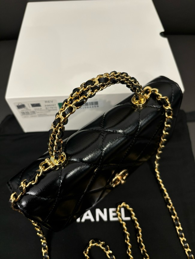 CHANEL FLAP PHONE HOLDER WITH CHAIN AP4167 black