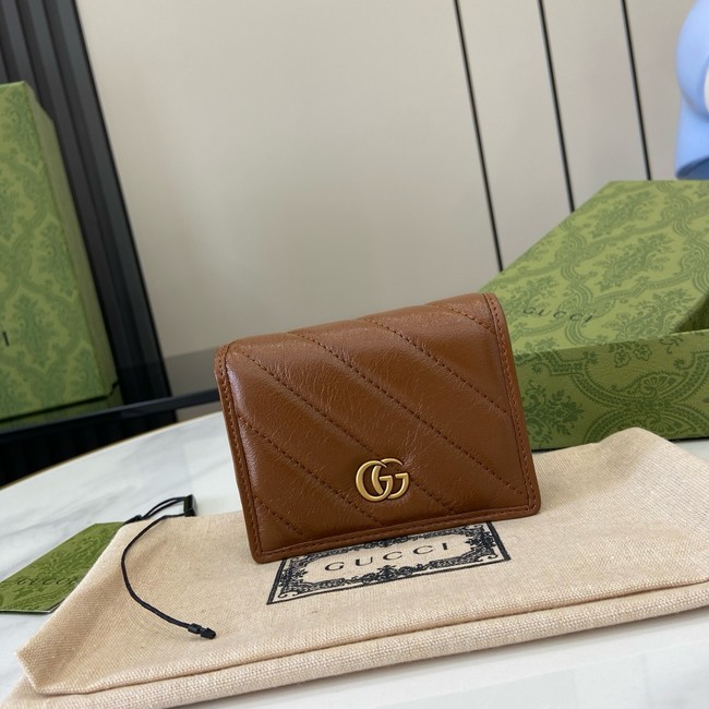 Gucci GG MARMONT CARD CASE WALLET 466492 brown