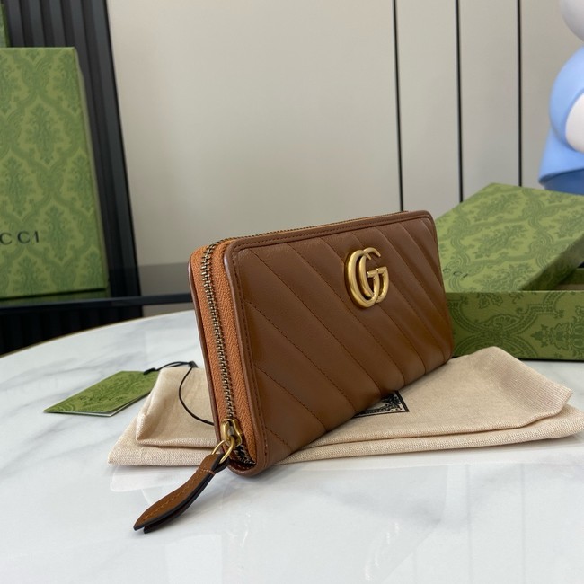 Gucci GG Marmont Zip Around Wallet 443123 brown