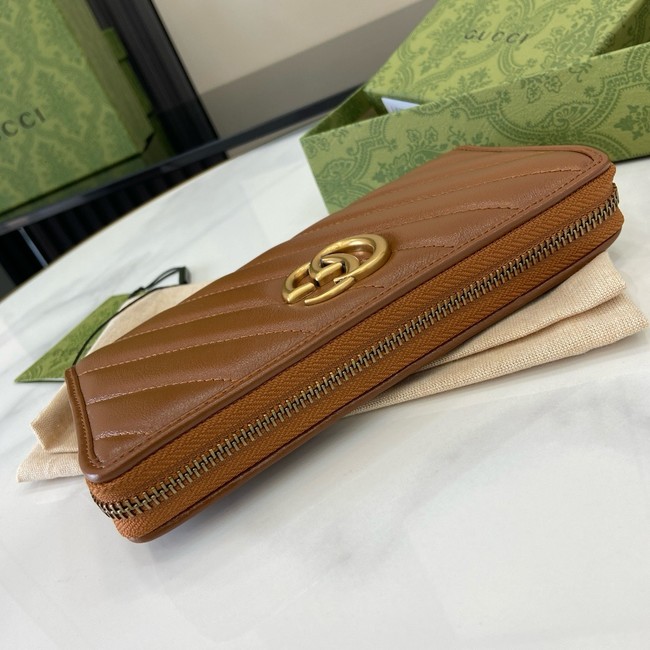 Gucci GG Marmont Zip Around Wallet 443123 brown