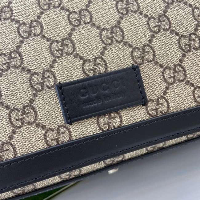 Gucci GG SUPREME MEDIUM DIAPER BAG 495909 Black&Beige