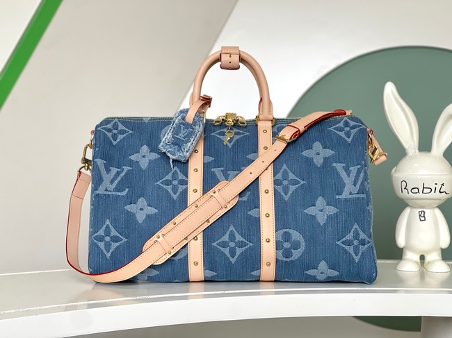 Louis Vuitton Keepall Bandouliere 45 NEW M24315 Denim Blue