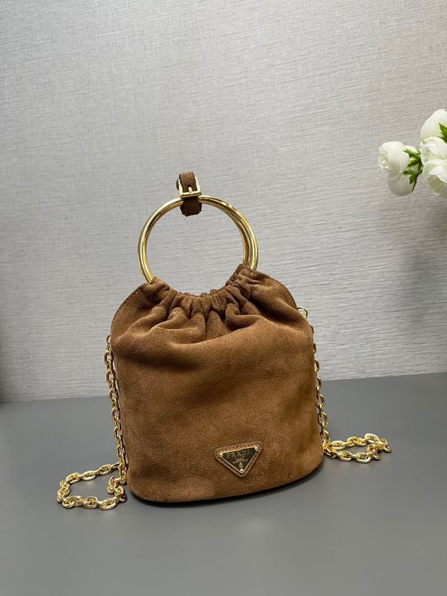 Prada Suede mini-bag 1BC227 Cocoa Brown