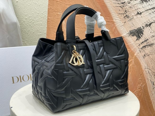 Medium Dior Toujours Bag Rope Graphic Cannage M2821OSIY black