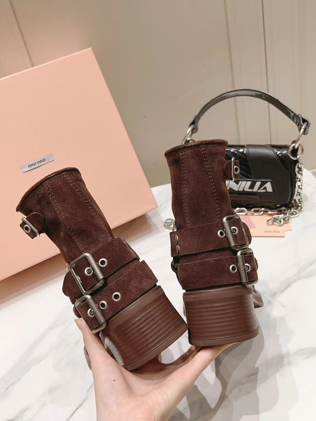 MiuMiu Boots Shoes MM30910 Brown