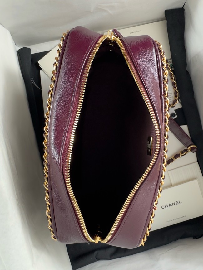 Chanel SMALL CAMERA CASE AS5086 Burgundy