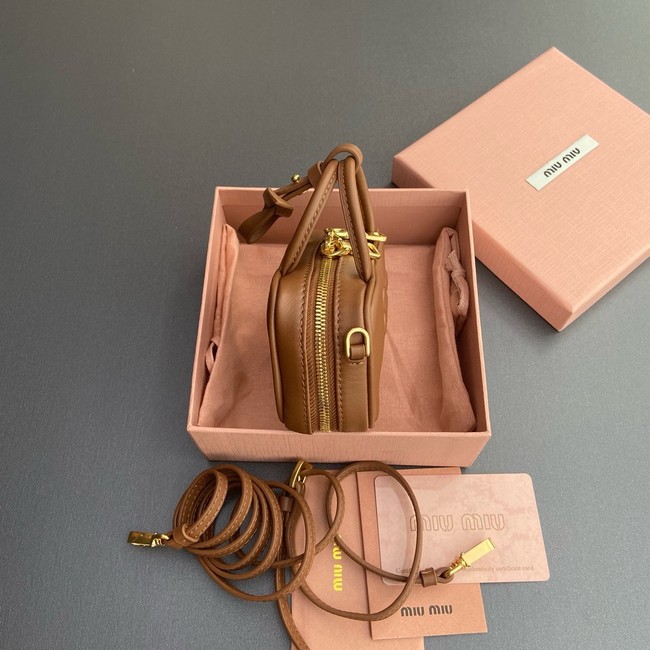 MIU MIU MINI Leather Handle Bag 5BB159 Camel