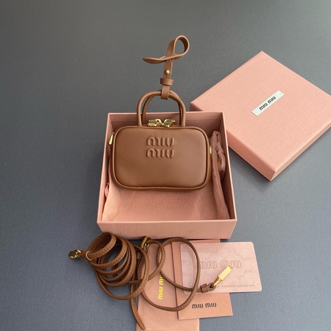 MIU MIU MINI Leather Handle Bag 5BB159 Camel