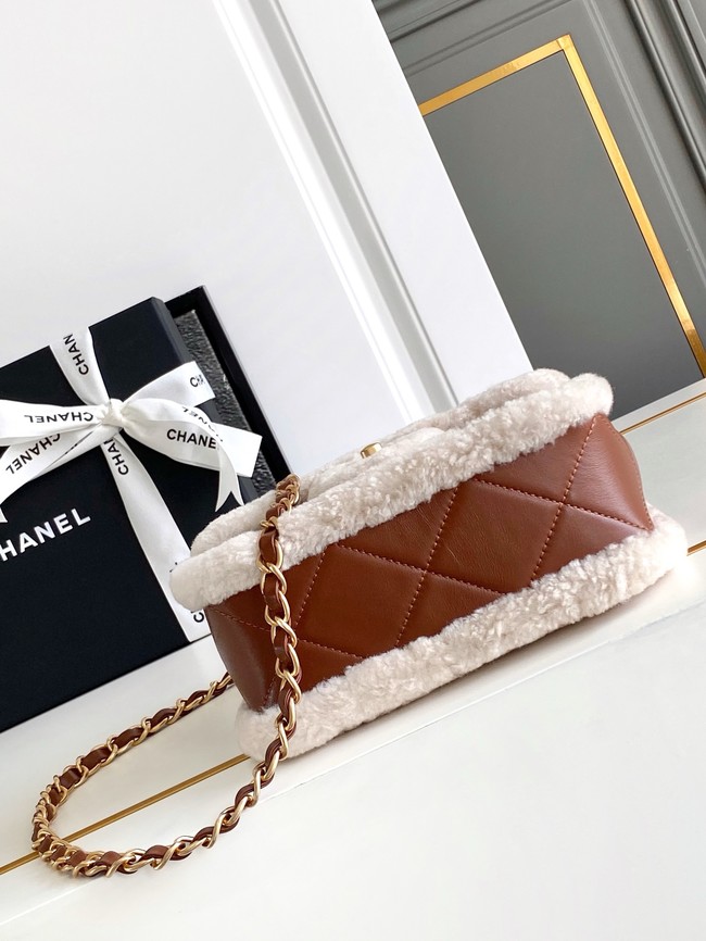 Chanel small FLAP BAG AS5148 Beige & Brown