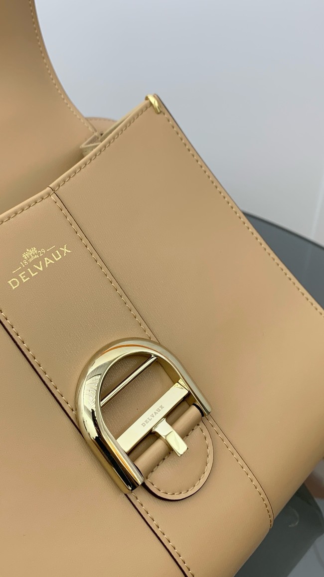 Delvaux Calfskin Leather Tote Bag 17855 Apricot