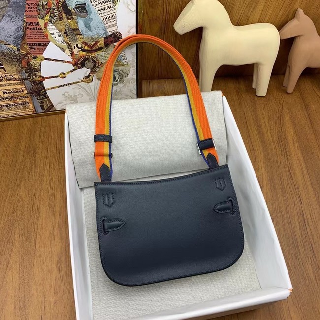 Hermes Original Leather 23CM Mini Jypsiere H0880 Black&orange