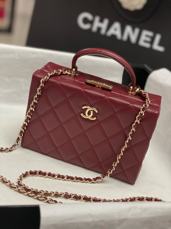 CHANEL SMALL BOX BAG AS5167 Burgundy