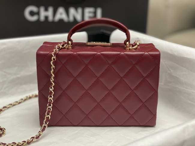 CHANEL SMALL BOX BAG AS5167 Burgundy