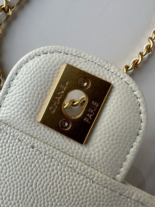 Chanel FLAP BAG WITH TOP HANDLE AS5166 white