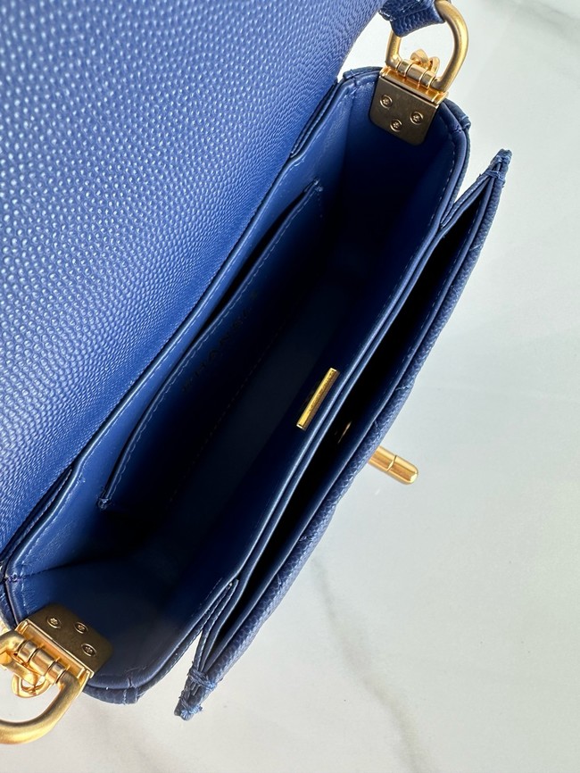 Chanel MINI FLAP BAG WITH TOP HANDLE AS5164 Navy Blue