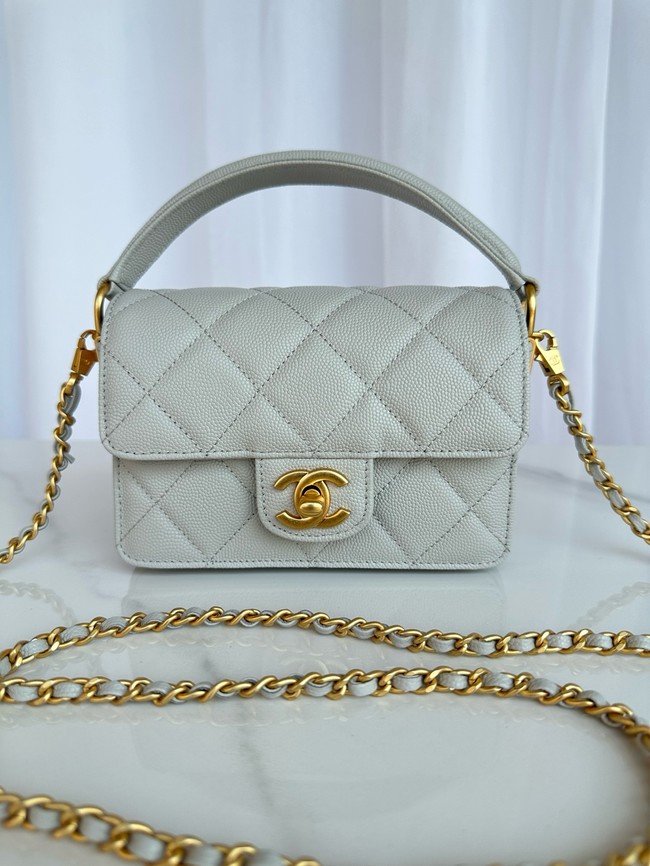 Chanel MINI FLAP BAG WITH TOP HANDLE AS5164 gray