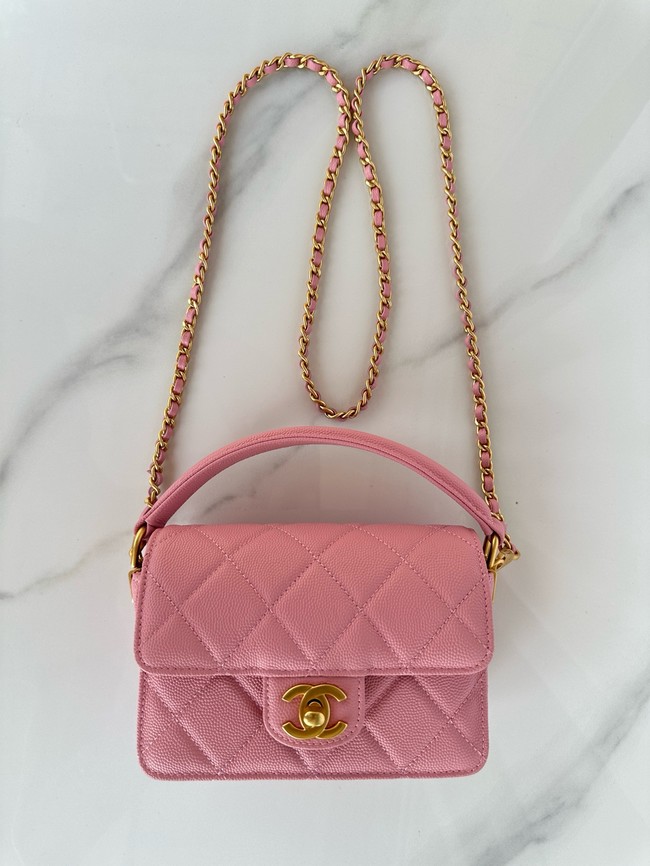 Chanel MINI FLAP BAG WITH TOP HANDLE AS5164 pink