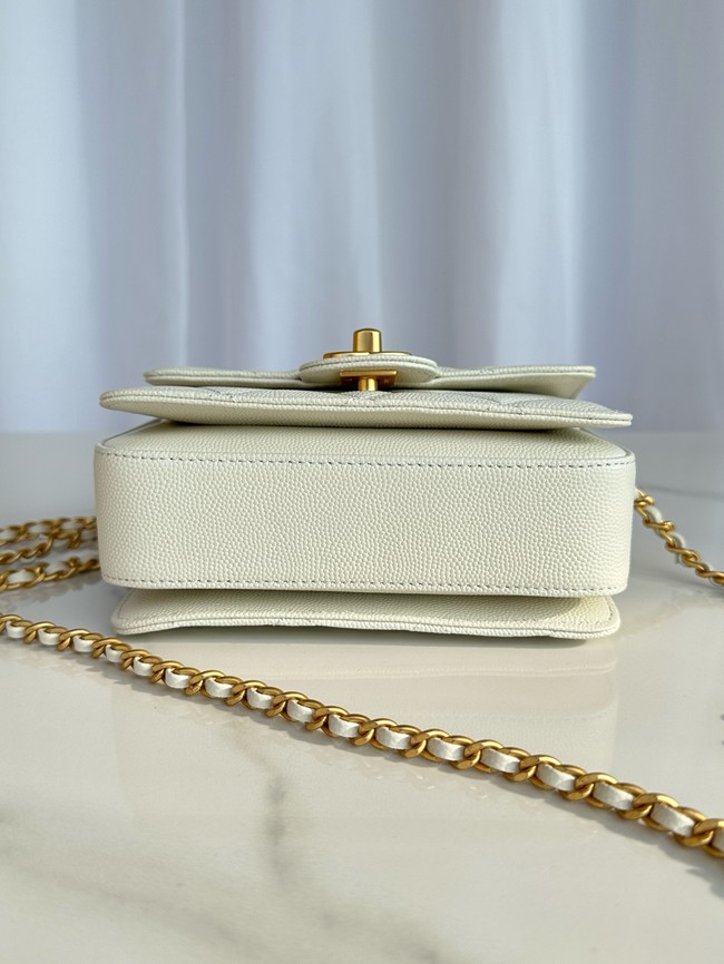 Chanel MINI FLAP BAG WITH TOP HANDLE AS5164 white