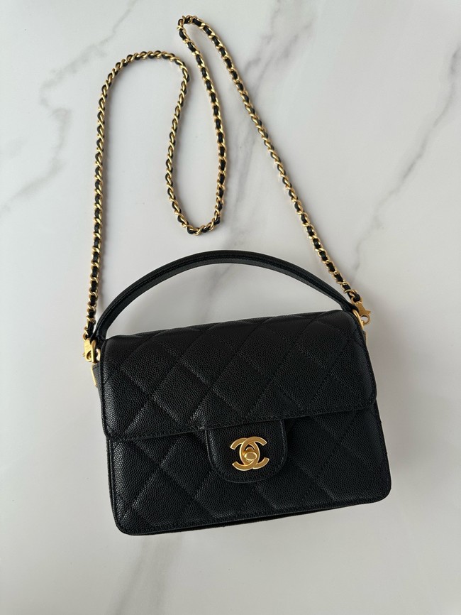 Chanel MINI FLAP BAG WITH TOP HANDLE AS5165 black