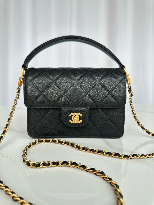 Chanel MINI FLAP BAG WITH TOP HANDLE AS5165 black