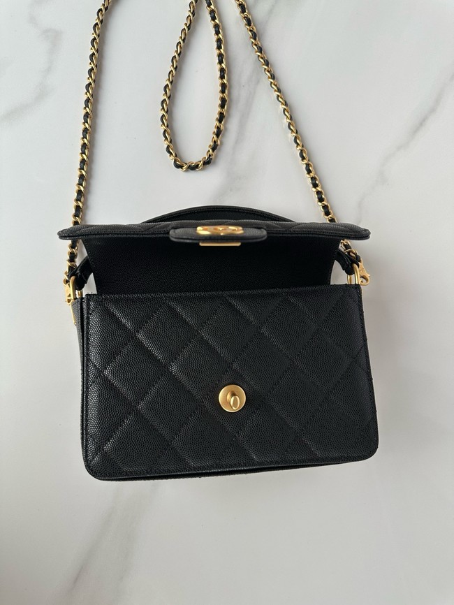 Chanel MINI FLAP BAG WITH TOP HANDLE AS5165 black