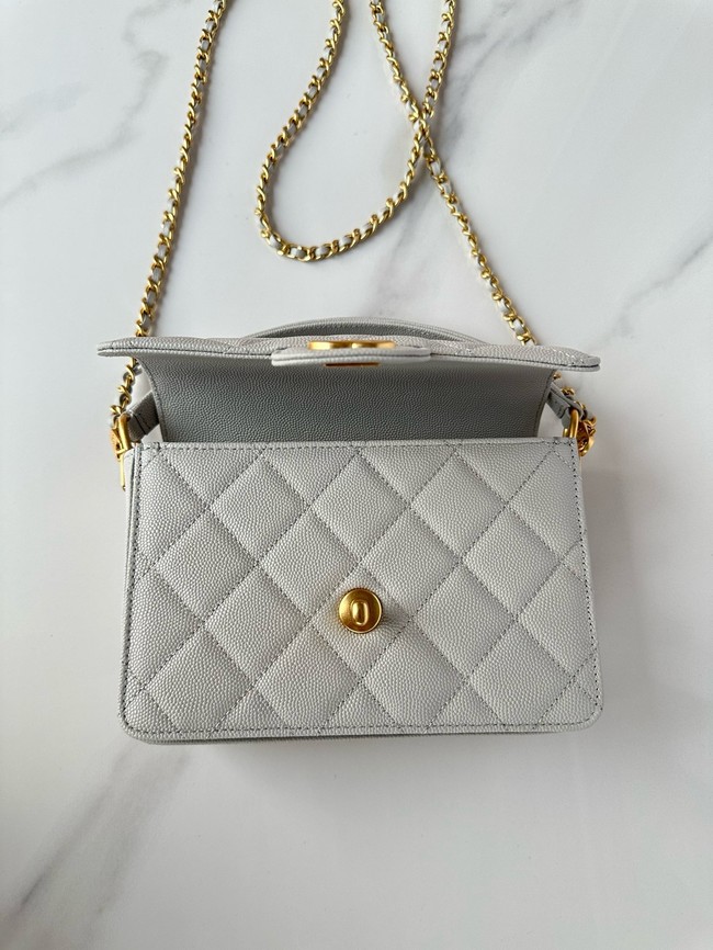 Chanel MINI FLAP BAG WITH TOP HANDLE AS5165 gray