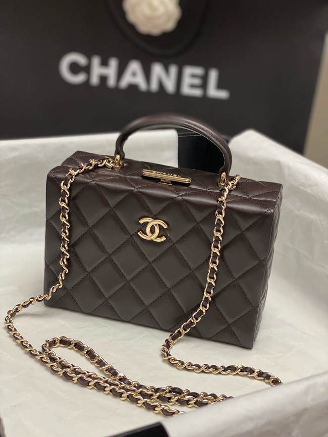 CHANEL SMALL BOX BAG AS5167 Dark Brown