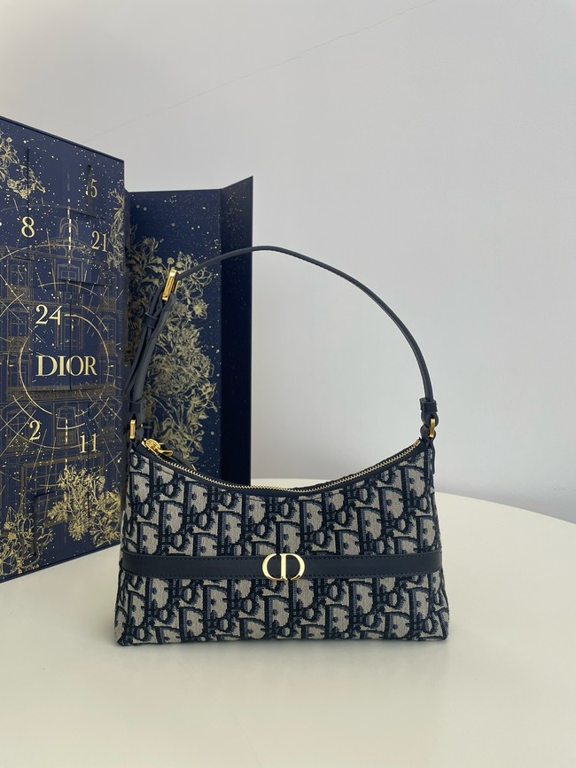 Dior Montaigne Mini Bag Blue Oblique Jacquard S2381UTZQ