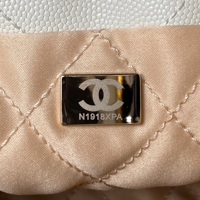 CHANEL 22 MINI HANDBAG Grained Calfskin AS3980 white