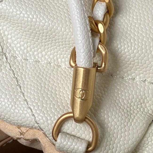 CHANEL 22 MINI HANDBAG Grained Calfskin AS3980 white