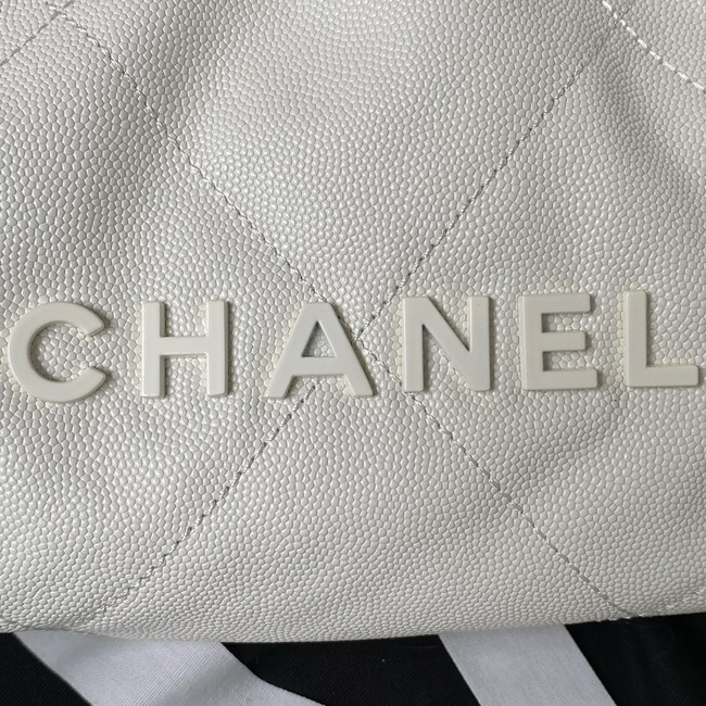 CHANEL 22 MINI HANDBAG Grained Calfskin AS3980 white