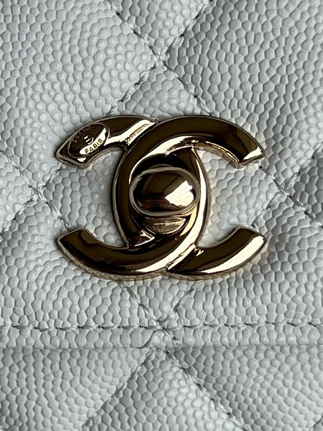 Chanel FLAP BAG WITH TOP HANDLE A92990 white