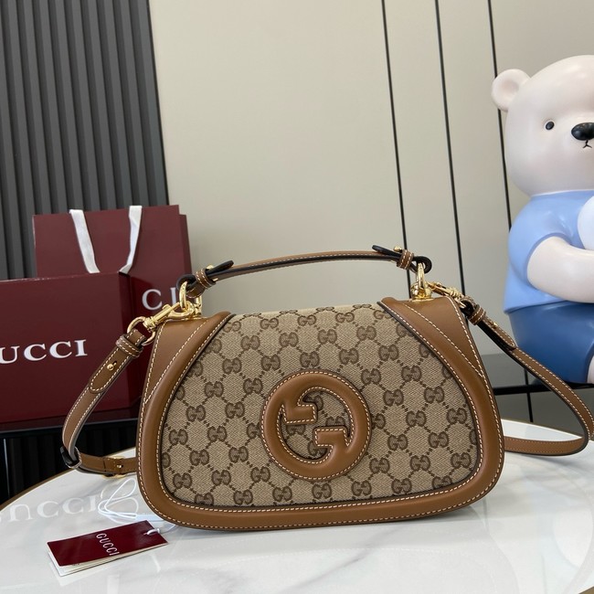 GUCCI BLONDIE SMALL TOP HANDLE BAG GG canvas 815714 Brown