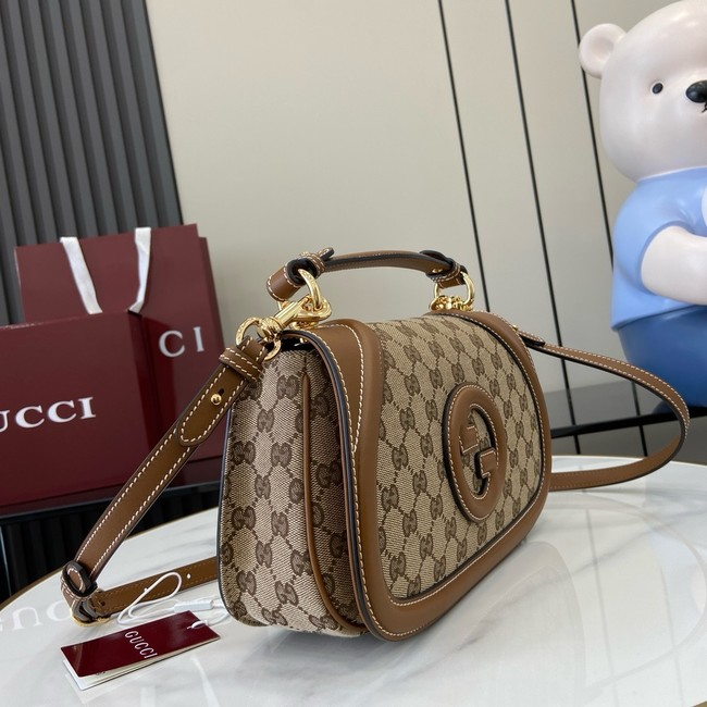 GUCCI BLONDIE SMALL TOP HANDLE BAG GG canvas 815714 Brown