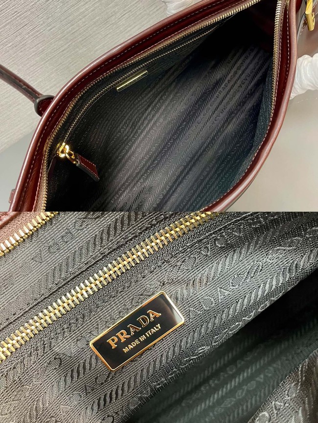 Prada Large leather handbag 1BA433 Cocoa Brown