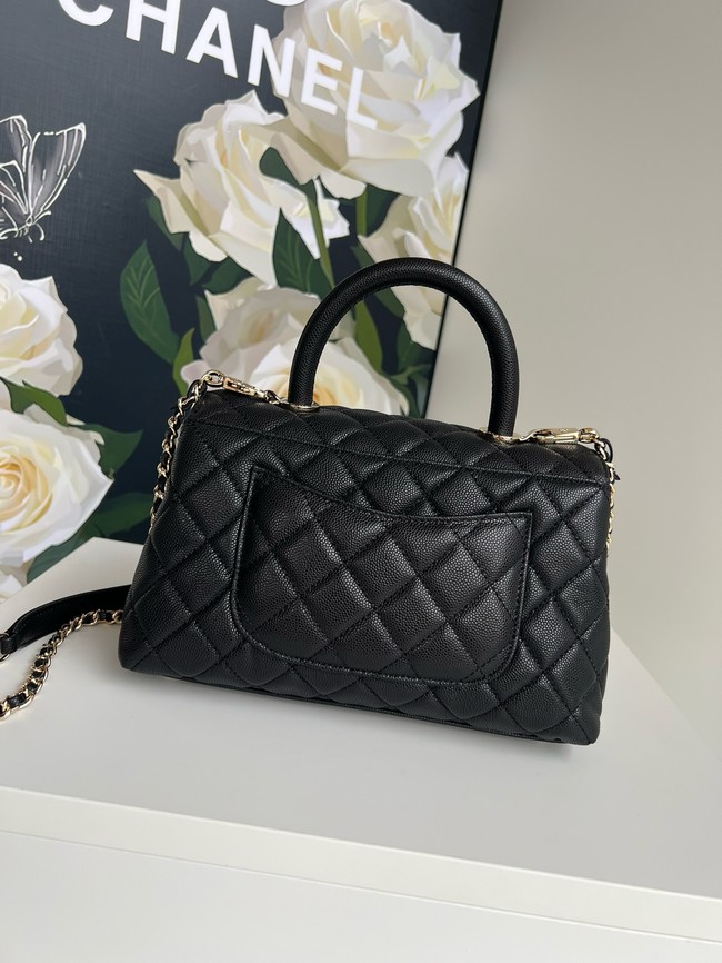 Chanel FLAP BAG WITH TOP HANDLE A92990 black