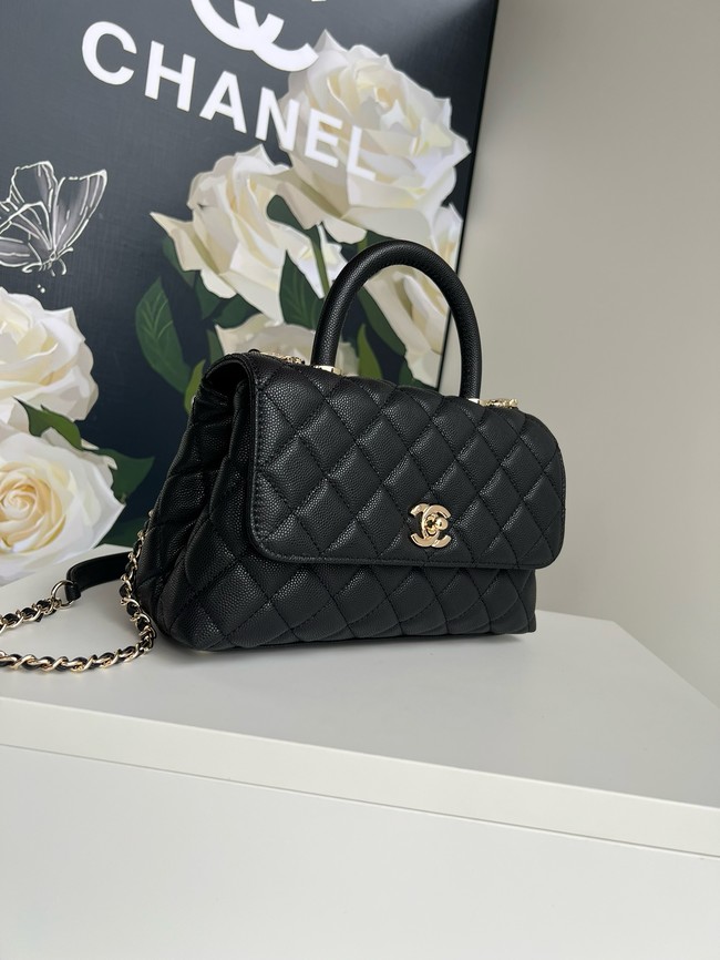 Chanel FLAP BAG WITH TOP HANDLE A92990 black