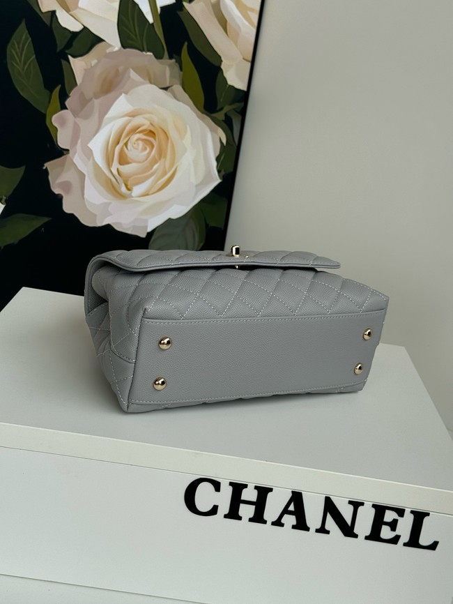 Chanel FLAP BAG WITH TOP HANDLE A92990 gray