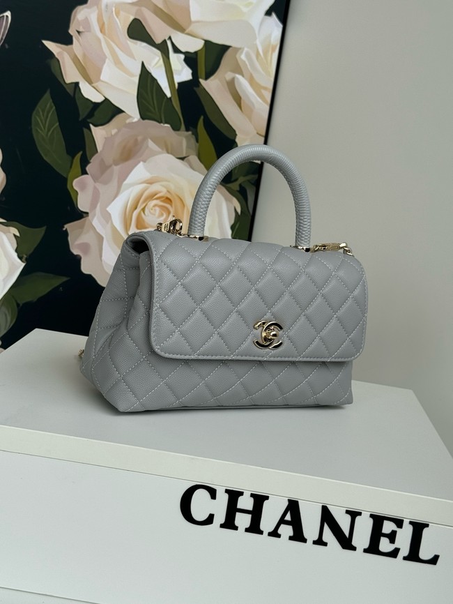 Chanel FLAP BAG WITH TOP HANDLE A92990 gray