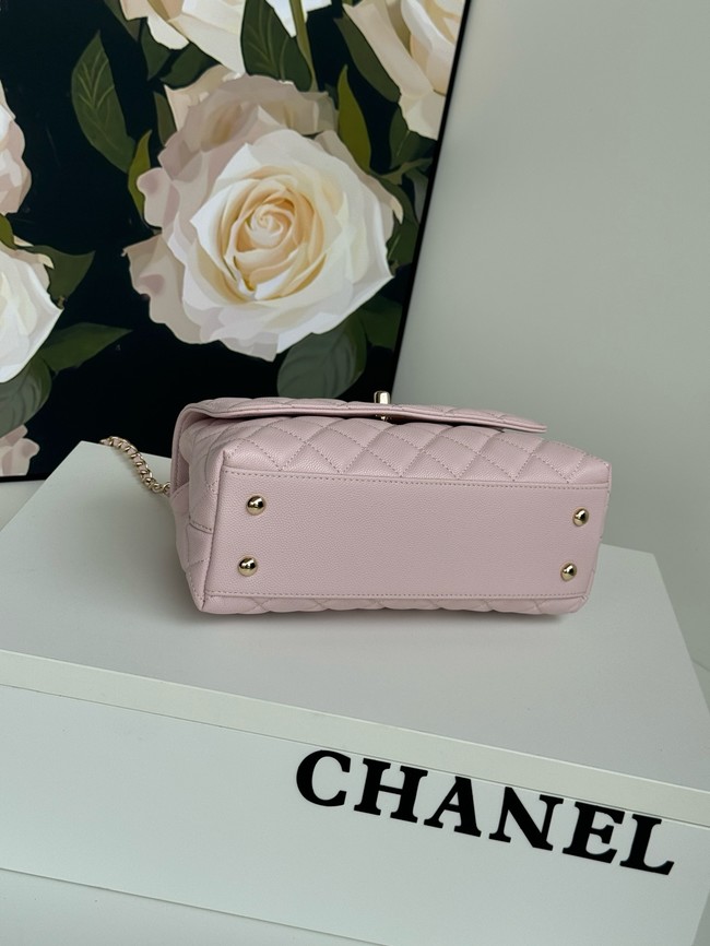 Chanel FLAP BAG WITH TOP HANDLE A92990 light pink