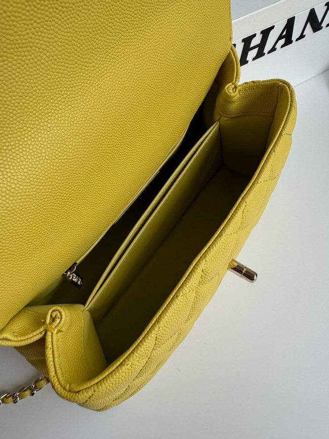 Chanel FLAP BAG WITH TOP HANDLE A92990 yellow