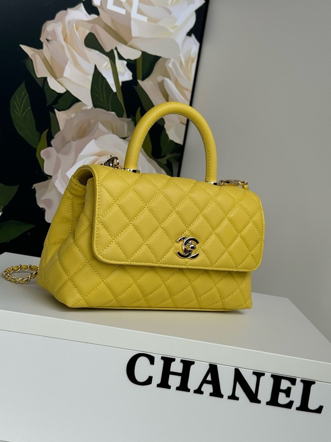 Chanel FLAP BAG WITH TOP HANDLE A92990 yellow