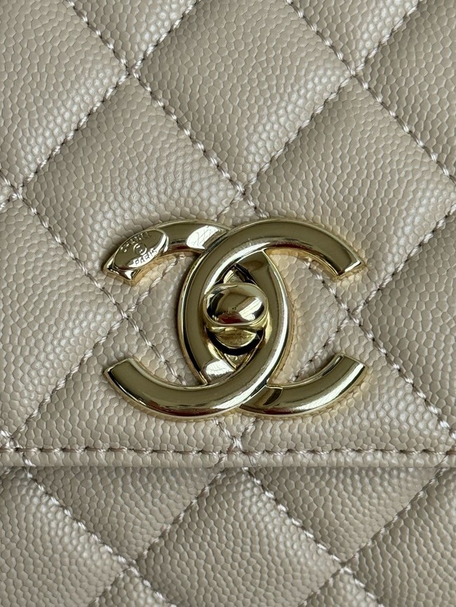 Chanel LARGE FLAP BAG WITH TOP HANDLE A92991 Beige