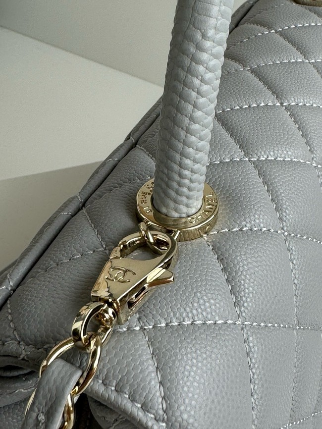 Chanel LARGE FLAP BAG WITH TOP HANDLE A92991 gray