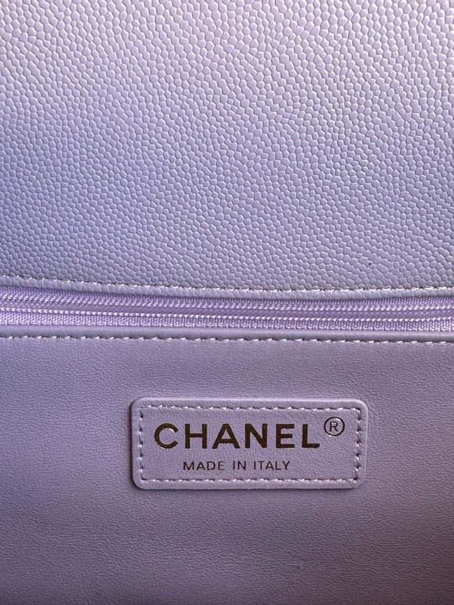 Chanel LARGE FLAP BAG WITH TOP HANDLE A92991 purple